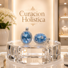 Exclusive Handmade Blue Topaz Earrings 8x10mm – Sterling Silver 925 – Luxury Statement Jewelry for Women