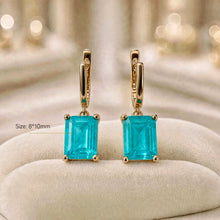 Handmade Paraiba Tourmaline Statement Earrings | Sterling Silver 18K Gold Plated Hypoallergenic | Spanish Artisan Limited Edition