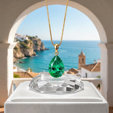 Exquisite Limited Edition Nano Emerald Teardrop Necklace in 18K Gold Plated Nickel-Free Sterling Silver – Handmade Spanish Statement Jewelry by Curación Holística | Holistic Healing Pendant