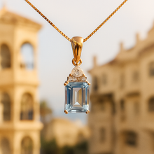 Minimalist luxury aquamarine necklace for women