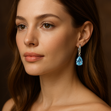 Aquamarine Teardrop Earrings – Sterling Silver | Boho Elegance Handmade in Spain - curacionholistica