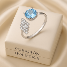 “Elegant Handmade Aquamarine Ring in 925 Silver with Healing Gemstones”