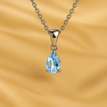 Aquamarine Teardrop Necklace – Sterling Silver Elegance - curacionholistica