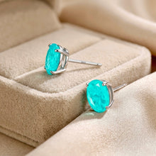 Exclusive Handmade Paraiba Tourmaline Stud Earrings 925 Sterling Silver | Luxury Statement Jewelry | Vibrant Blue Green Gemstone | Gift for Her | Free Shipping