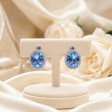 Exclusive Handmade Blue Topaz Earrings 8x10mm – Sterling Silver 925 – Luxury Statement Jewelry for Women
