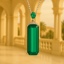 Emerald Radiance Statement Necklace in Sterling Silver — Inner Power, Outer Elegance - curacionholistica