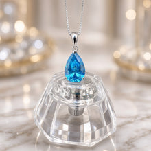 Exquisite Handmade Teardrop Blue Topaz Statement Necklace | 20×8mm Pear Sterling Silver, Hypoallergenic | Limited Edition Spanish Craftsmanship