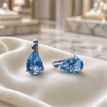 Exclusive Handmade Aquamarine Teardrop Statement Earrings in 925 Sterling Silver | Nickel-Free Limited Series | Curación Holística Spanish Craftsmanship