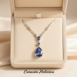 Exquisite Natural Tanzanite Pendant Necklace - Luxury Blue Gemstone Jewelry by Curación Holística | Handcrafted Exclusive Design with Healing Properties - Curacíon Holística