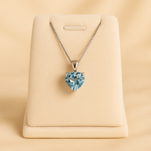 Delicate small aquamarine necklace with silver chain