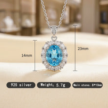 Exclusive Blue Topaz & White Quartz Sterling Silver Necklace | Handmade Limited Edition Statement Pendant by Curación Holistica | Spanish Craftsmanship 925 Silver Jewelry