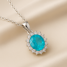 Handmade Paraíba necklace for emotional healing and communication