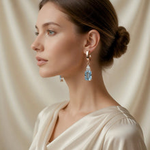 Curacion Holistica Natural Aquamarine Drop Earrings Rose Gold Plated Sterling Silver Handmade Luxury Hoops 7x5mm Gem