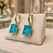 Handmade Paraiba Tourmaline Statement Earrings | Sterling Silver 18K Gold Plated Hypoallergenic | Spanish Artisan Limited Edition
