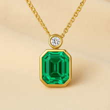 Handmade Nano Emerald Pendant Necklace Gold Plated