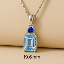 Handmade Aquamarine and Sapphire Pendant Necklace – Exclusive Sterling Silver Design by Curación Holística - Curacíon Holística
