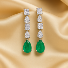 High-end boho earrings in sterling silver – front angle