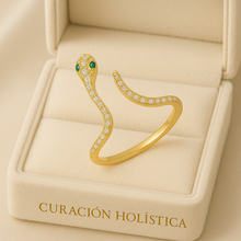 Sterling silver snake ring in luxury jewelry box
