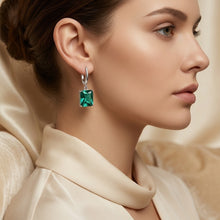 Luxury Nano Emerald Drop Earrings 925 Sterling Silver | Handmade Green Gemstone Dangle Earrings | Boho Elegant Jewelry Gift for Women
