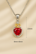 Handmade Romantic Ruby Heart Necklace in Sterling Silver