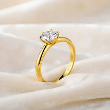 Luxury Curación Holística 18K Gold Plated Moissanite Solitaire Ring