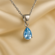 Aquamarine Teardrop Necklace – Sterling Silver Elegance - curacionholistica