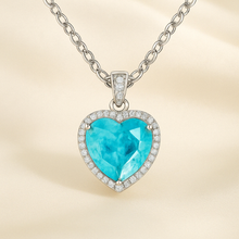 Paraiba Tourmaline Heart Necklace | Sterling Silver Statement Pendant | Curación Holística Exclusive - Curacíon Holística