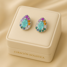 Healing Stone Paraiba Tourmaline and Multi Gemstone Earrings