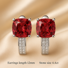 	Sterling Silver Ruby Rose and White Quartz Earrings