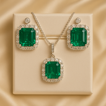 Statement emerald jewelry set handcrafted for healing and elegance
	
