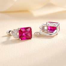Handmade Ruby Rose Sterling Silver Leverback Earrings Statement  Curacion Holistica Exclusive