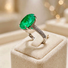 Exclusive Nano Emerald & White Quartz Statement Ring | Nickel-Free 925 Sterling Silver | Curación Holistica