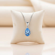 Collar de lágrima de plata de ley con aguamarina | Joyería bohemia con estilo | Colgante de cristal curativo | Elegancia moderna y exclusiva | Envío gratis