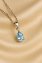 Aquamarine Teardrop Necklace – Sterling Silver Elegance - curacionholistica