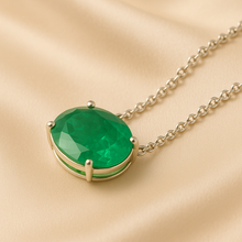 Lifestyle image: necklace styled with neutral, elegant outfit for inspiration