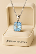 Elegant Boho Aquamarine Set in Sterling Silver – Cushion Cut Crystal Necklace & Earrings | Curación Holística Limited Edition - Curacíon Holística