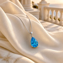 Exquisite Handmade Teardrop Blue Topaz Statement Necklace | 20×8mm Pear Sterling Silver, Hypoallergenic | Limited Edition Spanish Craftsmanship