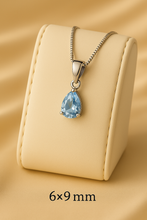 Aquamarine Teardrop Necklace – Sterling Silver Elegance - curacionholistica
