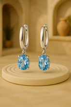 Aquamarine Drop Earrings in Sterling Silver — Serenity in Motion - curacionholistica