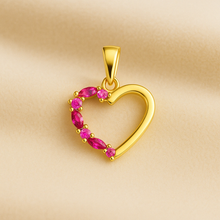 Handmade Ruby Rose Heart Necklace – 18K Gold-Plated Sterling Silver – Exclusive Design by Curación Holística - Curacíon Holística