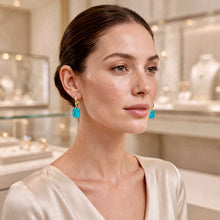 Handmade Paraiba Tourmaline Statement Earrings | Sterling Silver 18K Gold Plated Hypoallergenic | Spanish Artisan Limited Edition
