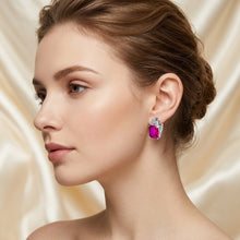 Handmade Ruby Rose Sterling Silver Leverback Earrings Statement  Curacion Holistica Exclusive