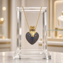 Exclusive Handmade Blue Topaz Heart Statement Necklace | 18K Gold Plated Sterling Silver | Nickel-Free | Spanish Craftsmanship by Curación Holistica – Limited Edition