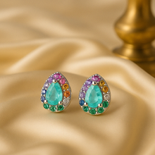 	Curación Holística Handmade Small Colorful Gemstone Earrings