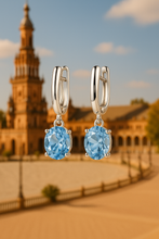 Aquamarine Drop Earrings in Sterling Silver — Serenity in Motion - curacionholistica