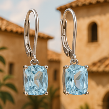 Elegant Aquamarine Drop Earrings – Sterling Silver Statement Jewelry with Calming Energy | Exclusive Curación Holística Design - Curacíon Holística