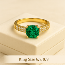 Curación Holística boho emerald ring for women, ring sizes 6 to 9