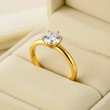 Luxury Curación Holística 18K Gold Plated Moissanite Solitaire Ring