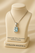 Elegant Boho Aquamarine Set in Sterling Silver – Cushion Cut Crystal Necklace & Earrings | Curación Holística Limited Edition - Curacíon Holística