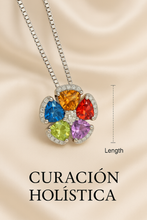 	“Luxury colorful gemstone statement necklace on satin cream background”